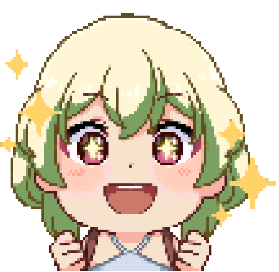 A decorative animated image of an excited character from the novels of D.M. Rhodes